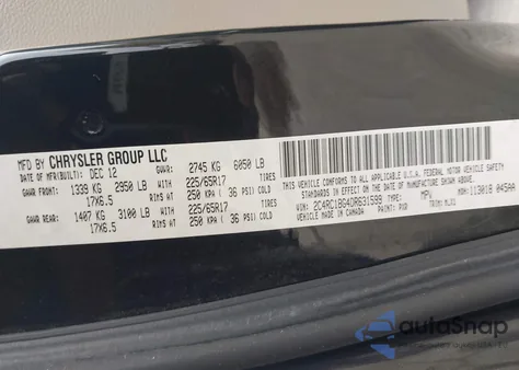 2013 Chrysler Town & Country Touring from USA, damaged, VIN 2C4RC1BG4DR631599